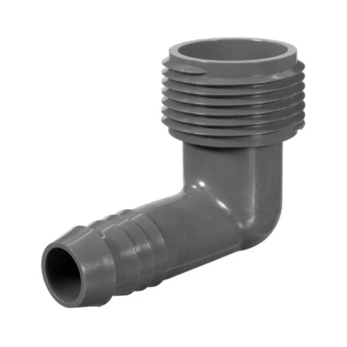 CODO DE INSERCIÓN ¾" X ½" MACHO GRIS